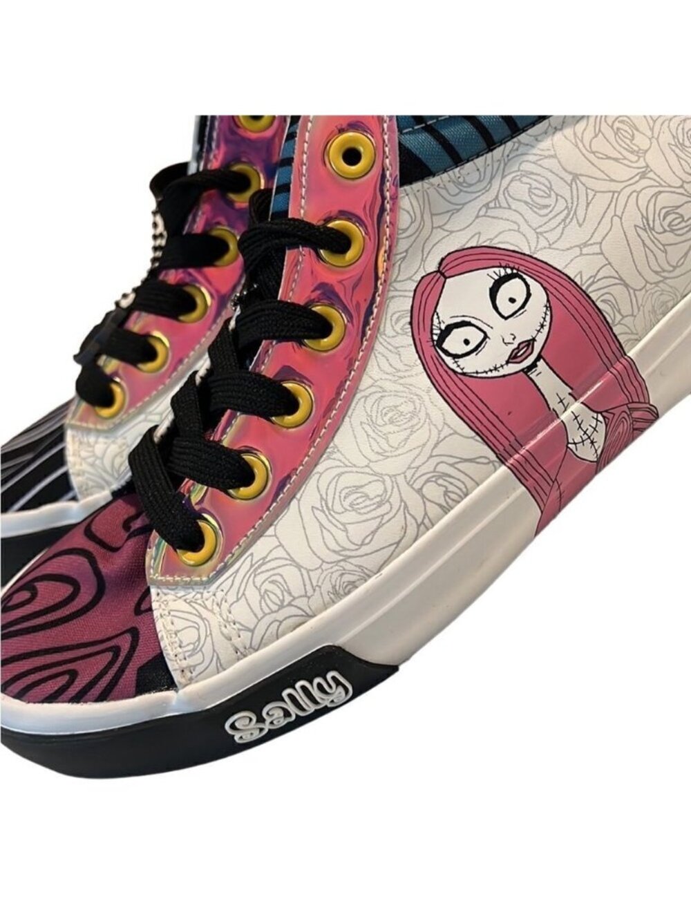 Disney Night Before Christmas Jack Skellington Sally High Top Sneakers Size 7 - Picture 10 of 14